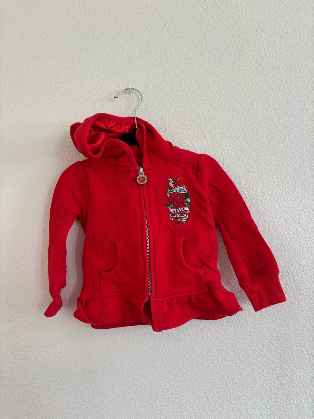 Vintage Apple Bottoms girls zip up sweatshirt hoodie size 18 months